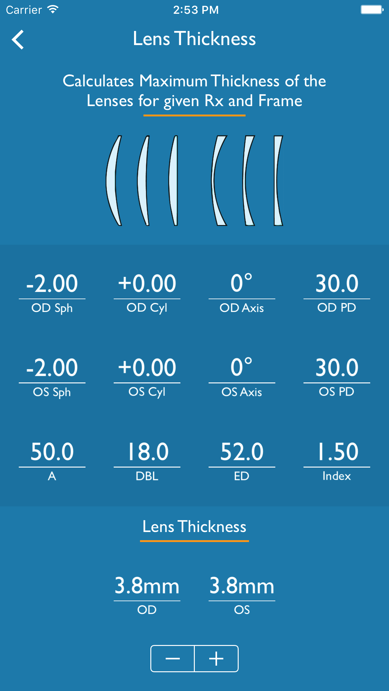 Optical Calculator App — Lens Shapers